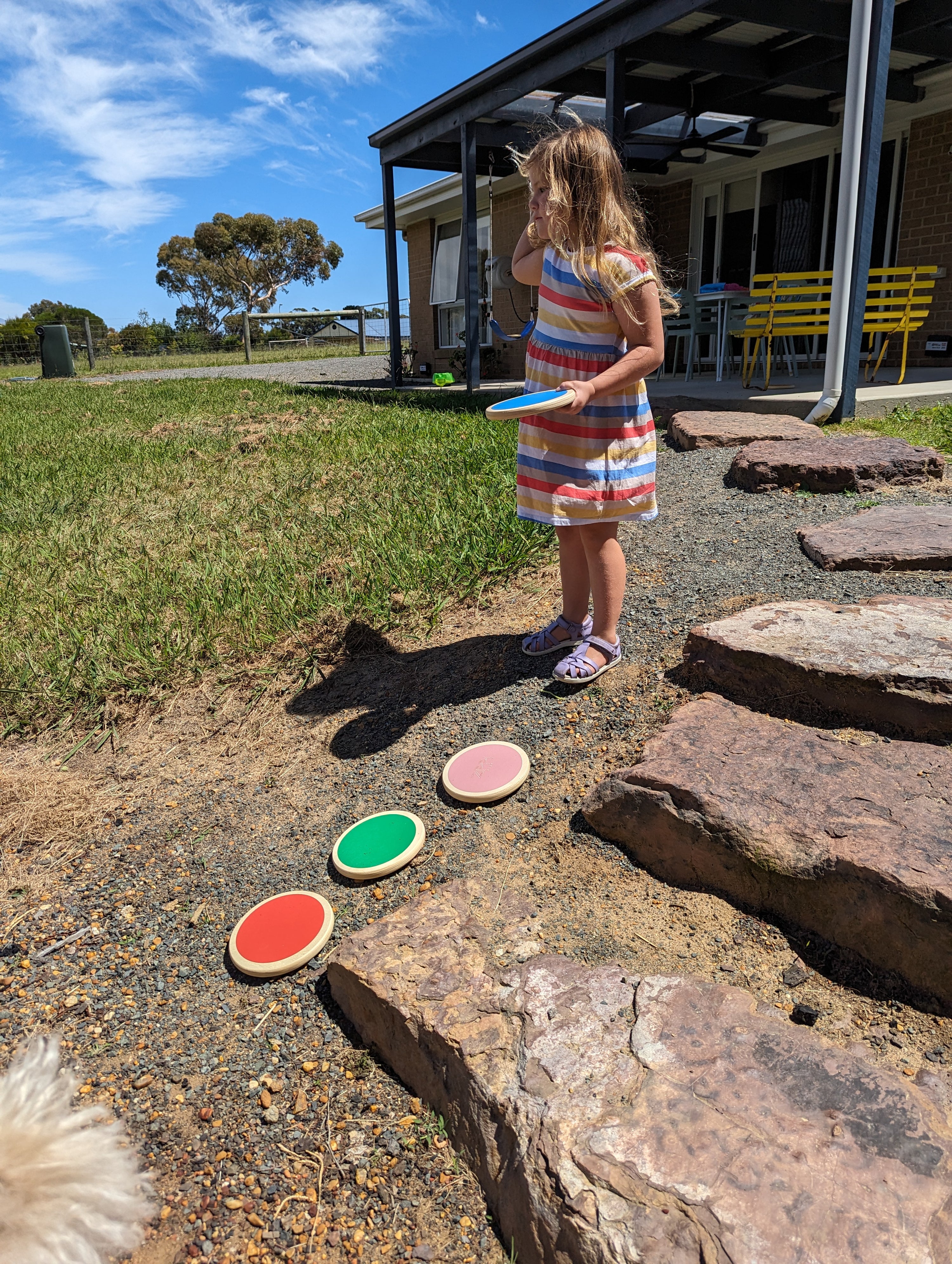 Load video: Playing with stepping stones outside